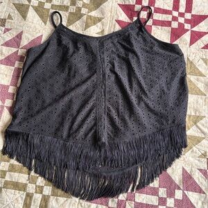 Warehouse Black Lace Detail Top